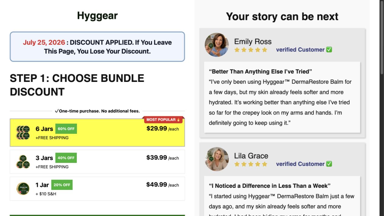 Hyggear DermaRestore product offer